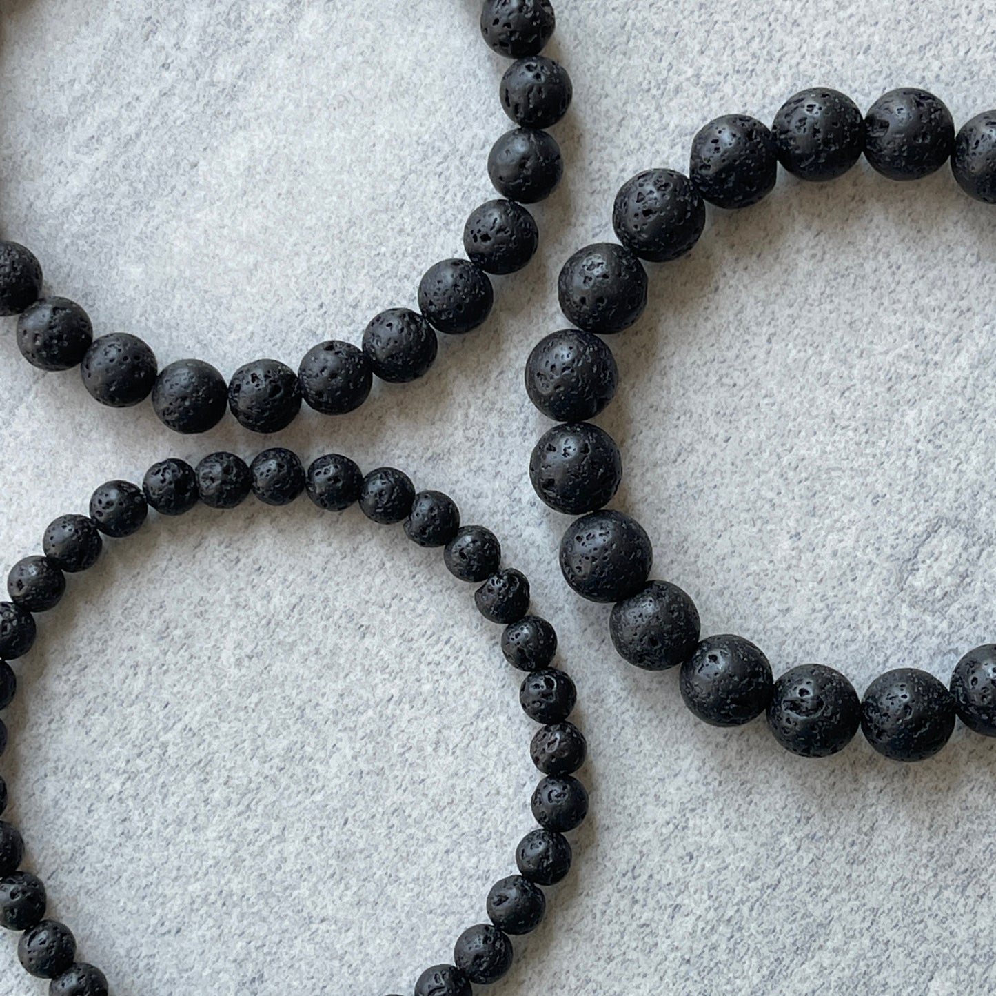 Black Lava Beaded Stretch Bracelet