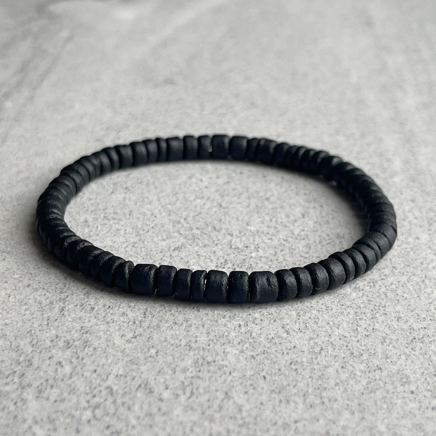 Black Coconut Wood Beaded Bracelet