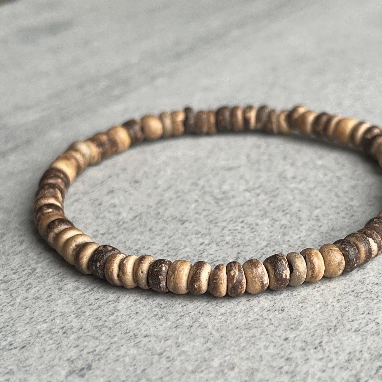 Light Brown Coconut Wood Beaded Bracelet