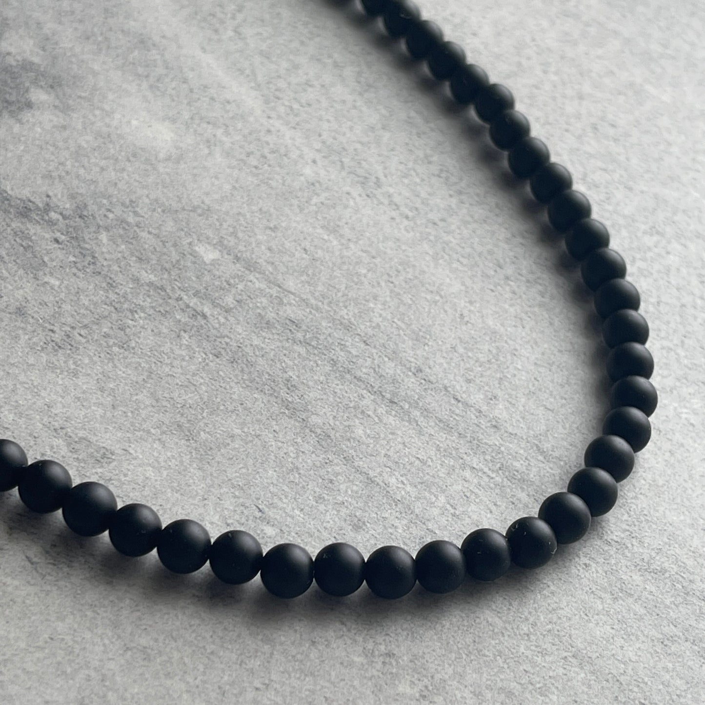 Matte Onyx Beaded Necklace