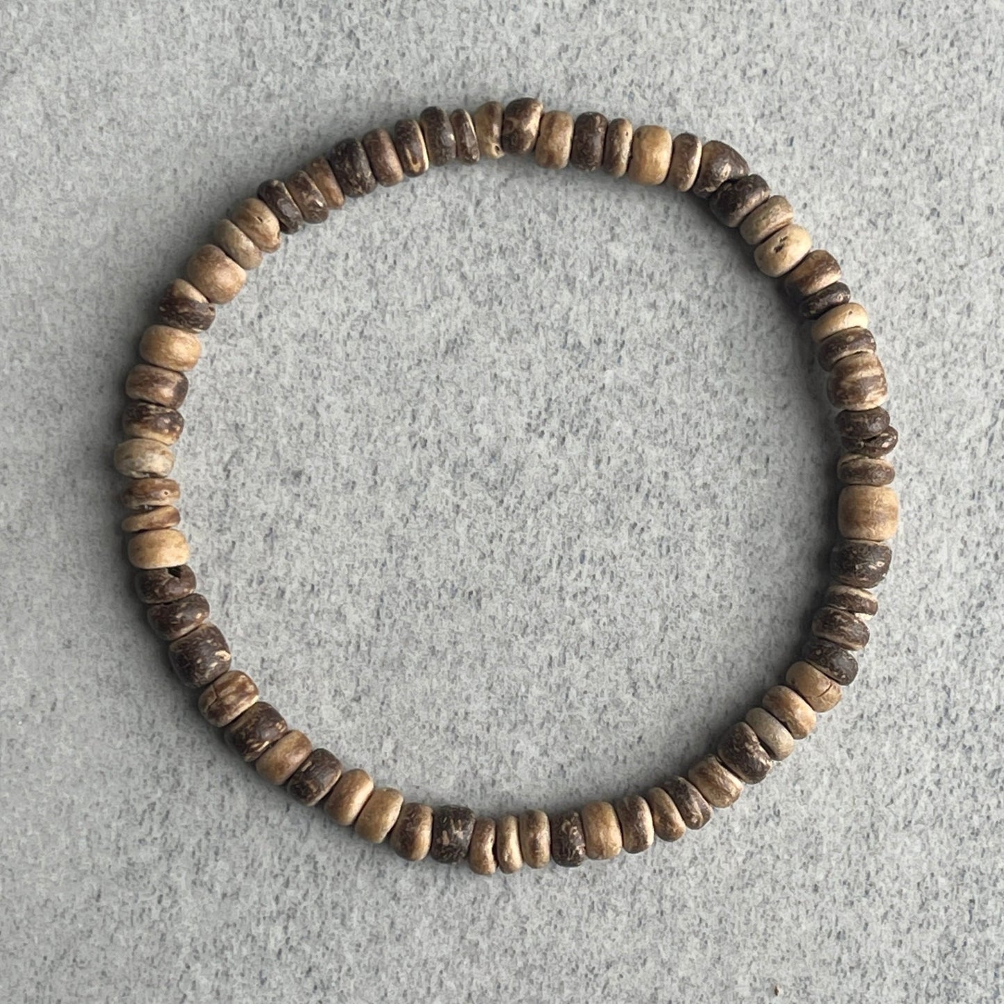 light brown coconut wood beaded bracelet for men