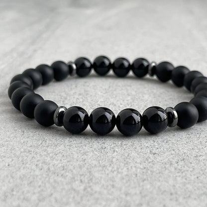 onyx beaded bracelet for men