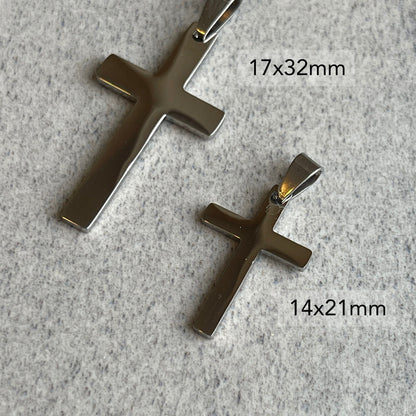 Matte Onyx Beaded Necklace with Stainless Steel Cross and Sterling Accents