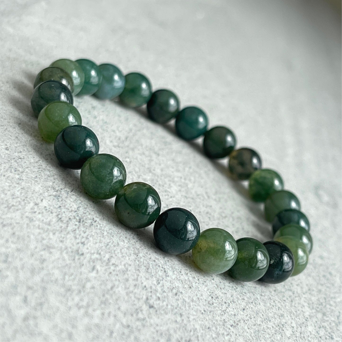 Moss Agate Beaded Bracelet