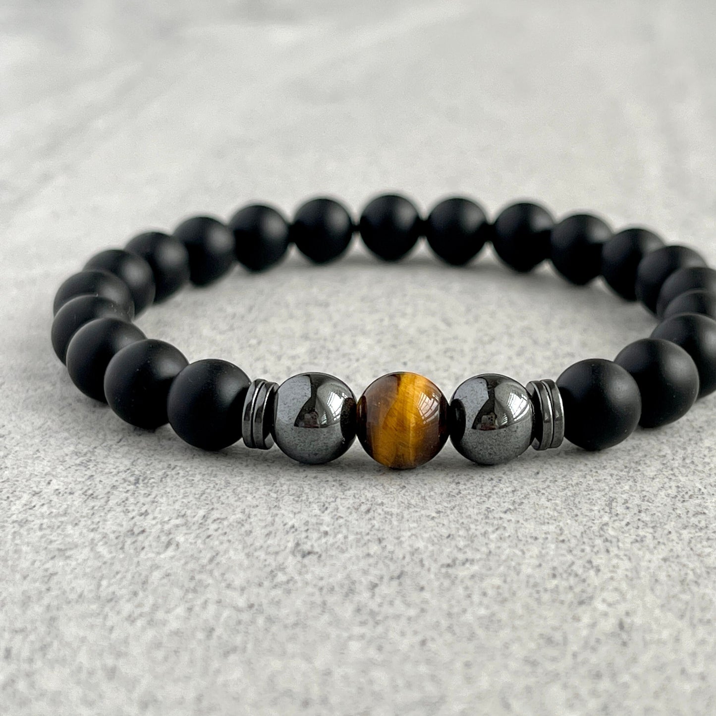 matte onyx beaded bracelet for men