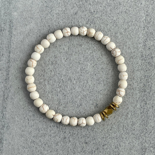 matte magnesite with brass beaded bracelet for men