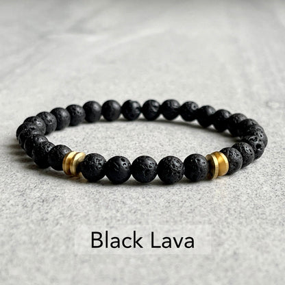 Matte Sodalite Bracelet with Brass Rondelles