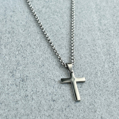 Stainless Steel Cross Necklace for Men