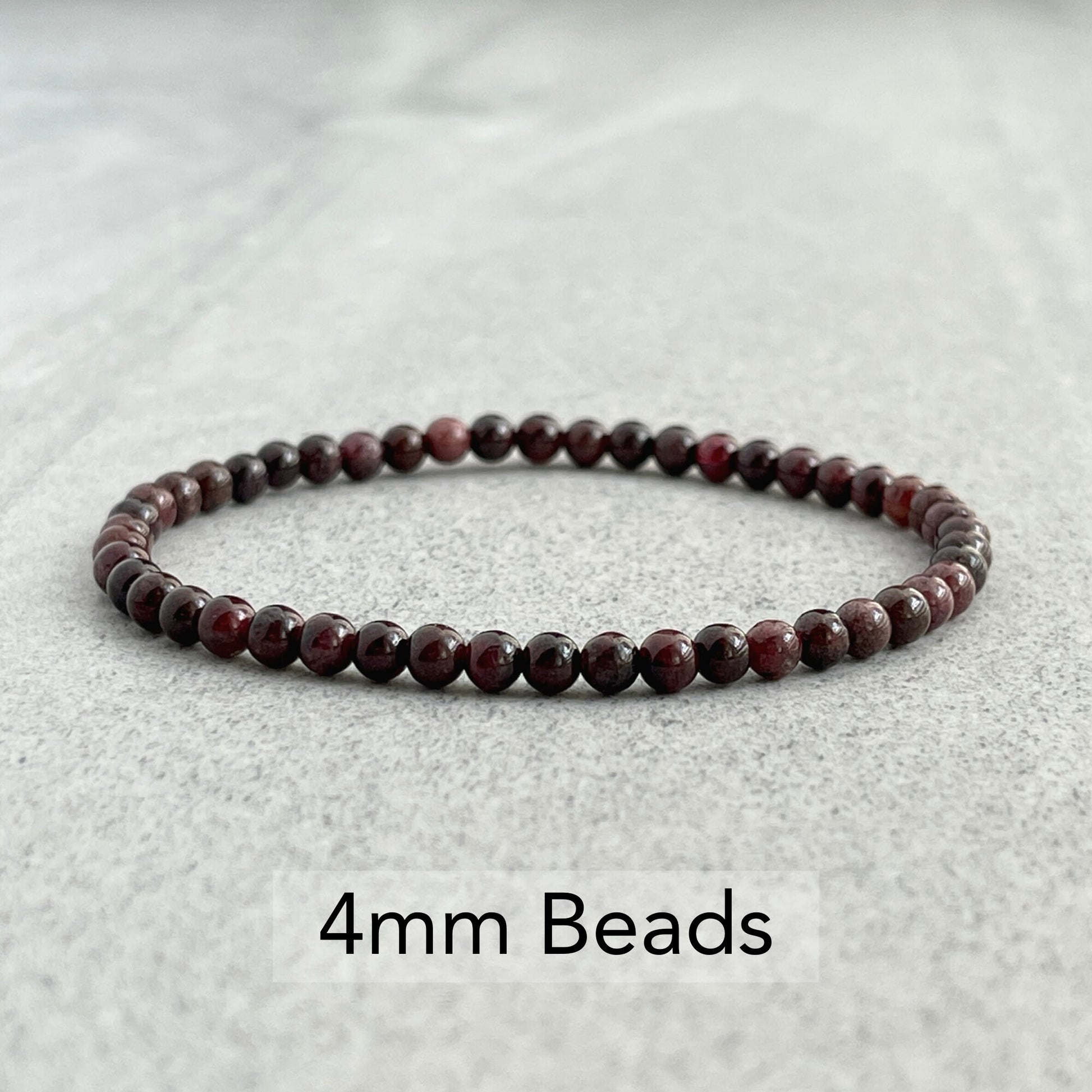 modern bold garnet beaded stretch bracelet 