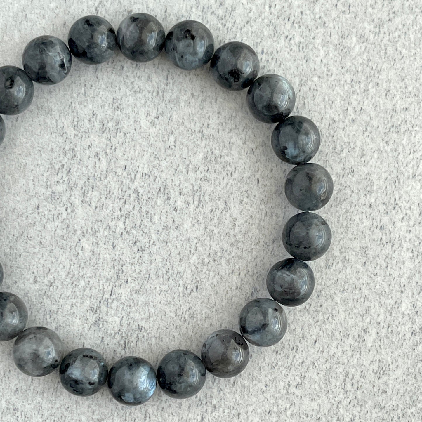 Black Labradorite/Larvikite Stretch Bracelet