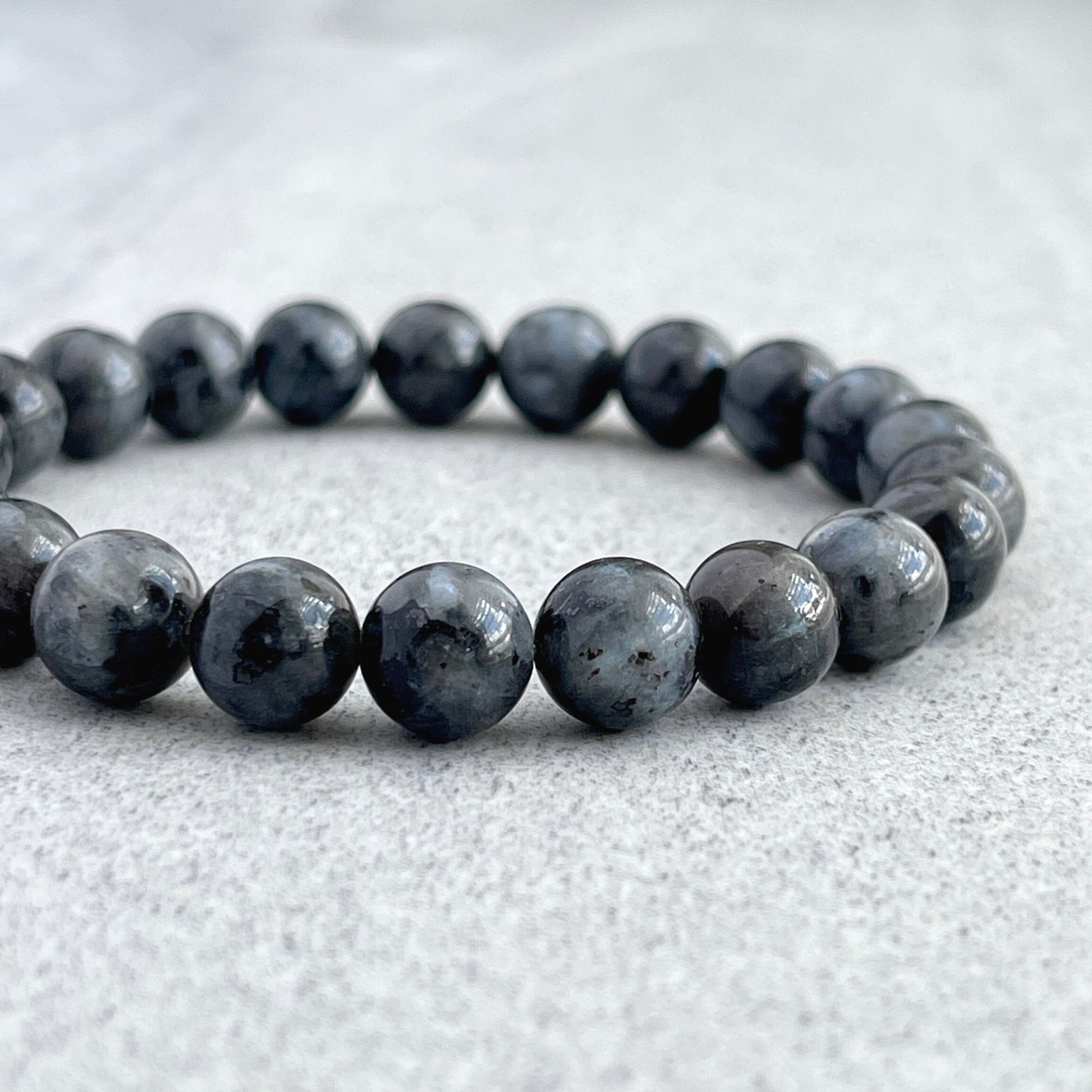 larvikite beaded bracelet for men