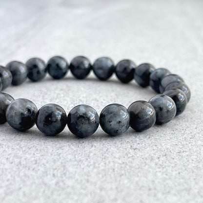 larvikite beaded bracelet for men