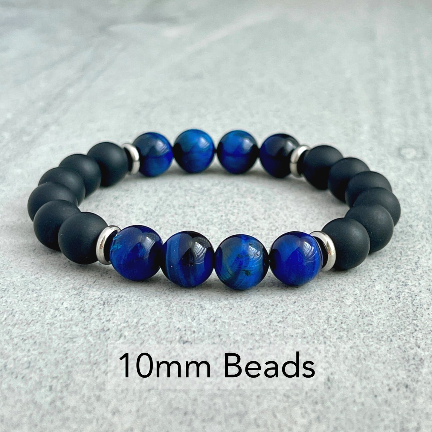 Chic Blue Tiger Eye Stretch Bracelet for a refined style