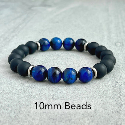 Chic Blue Tiger Eye Stretch Bracelet for a refined style