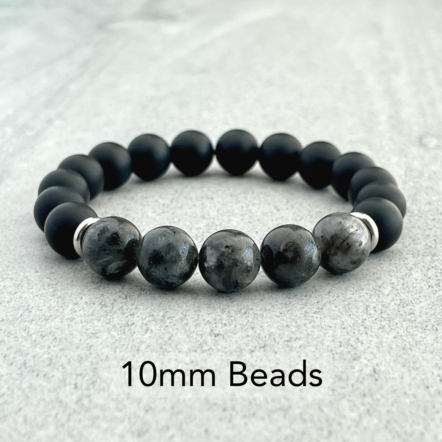 timeless onyx beaded stretch bracelet