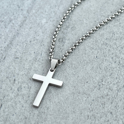 Stainless Steel Cross Necklace for Men