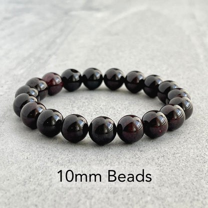 timeless bold garnet beaded stretch bracelet 