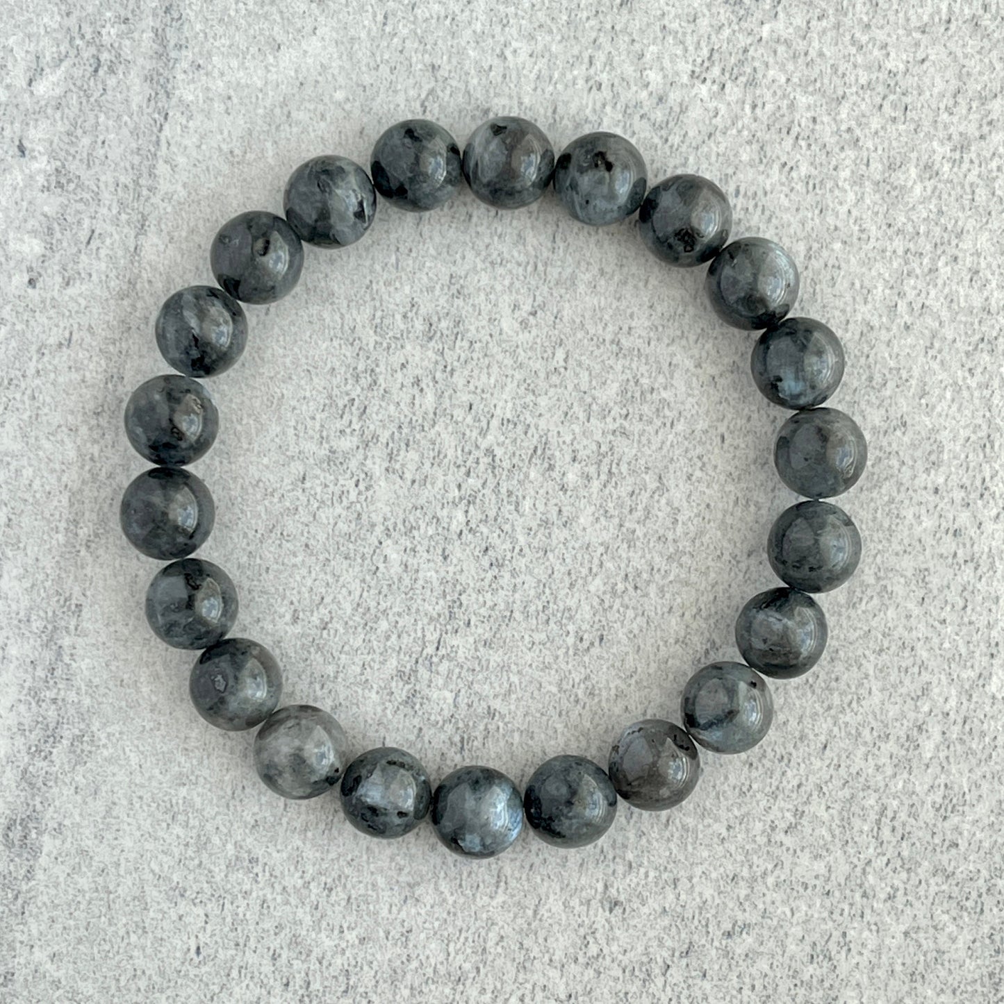 Black Labradorite/Larvikite Stretch Bracelet