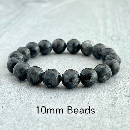 Black Labradorite/Larvikite Stretch Bracelet