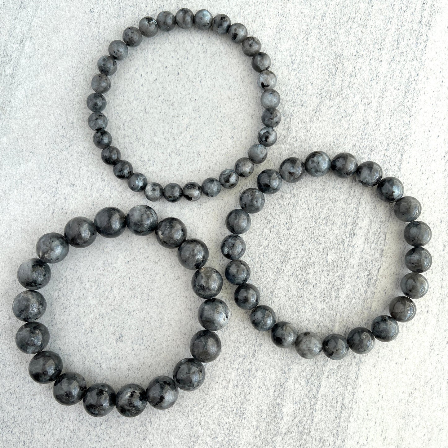 Black Labradorite/Larvikite Stretch Bracelet