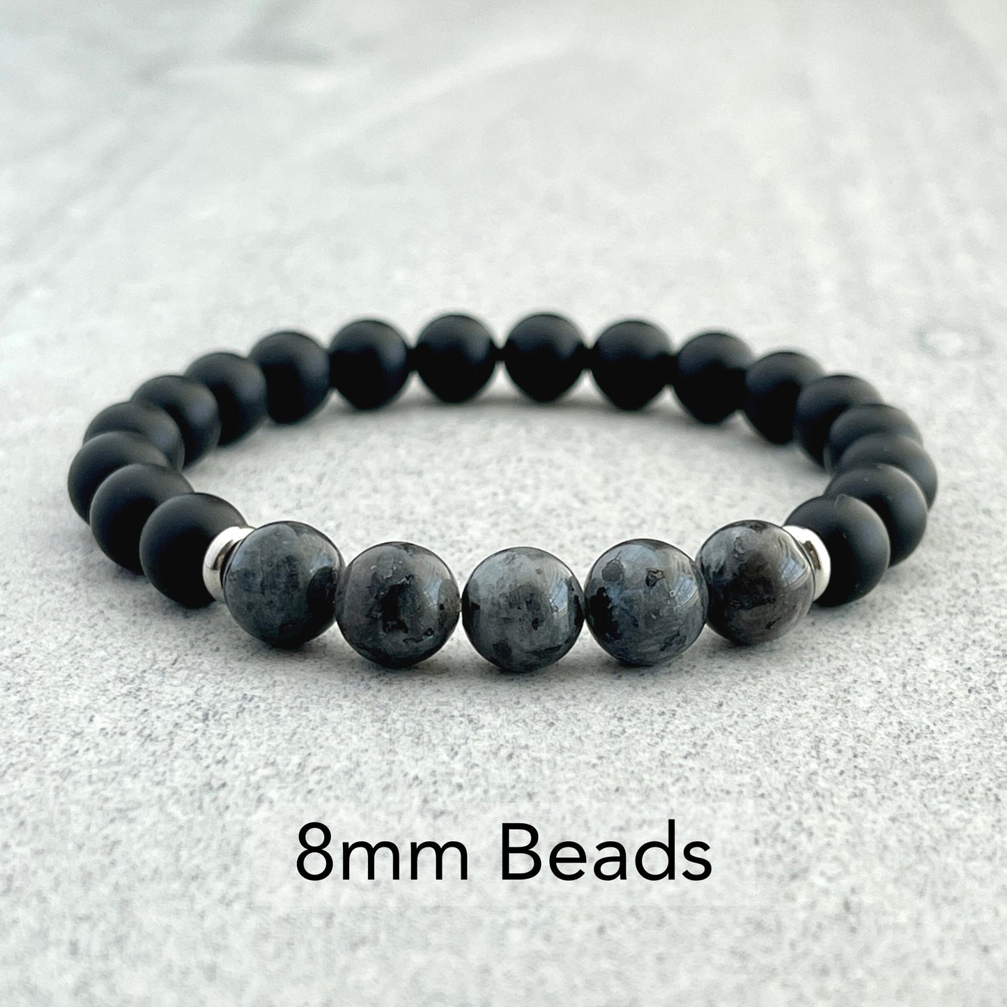 unique onyx beaded stretch bracelet