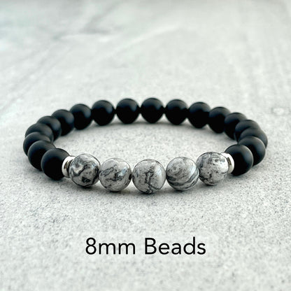 Stylish onyx beaded stretch bracelet