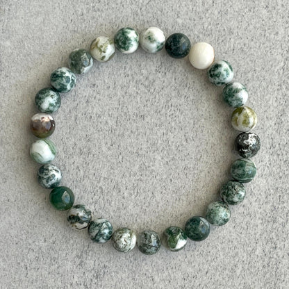 Stylish Tree Agate Beaded Bracelet for Everyday Wear