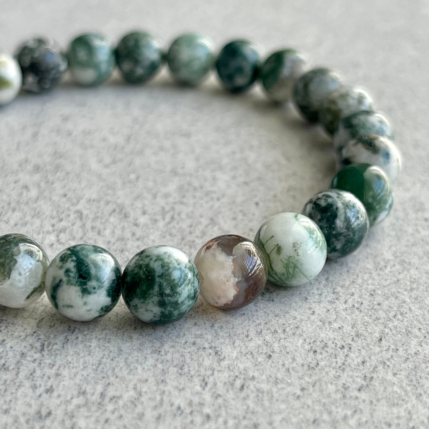 Tree Agate Beaded Bracelet Handcrafted with Love