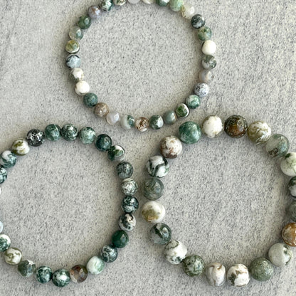 Tree Agate Beaded Bracelet for Bohemian Inspired Looks