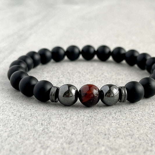 matte onyx beaded bracelet for men