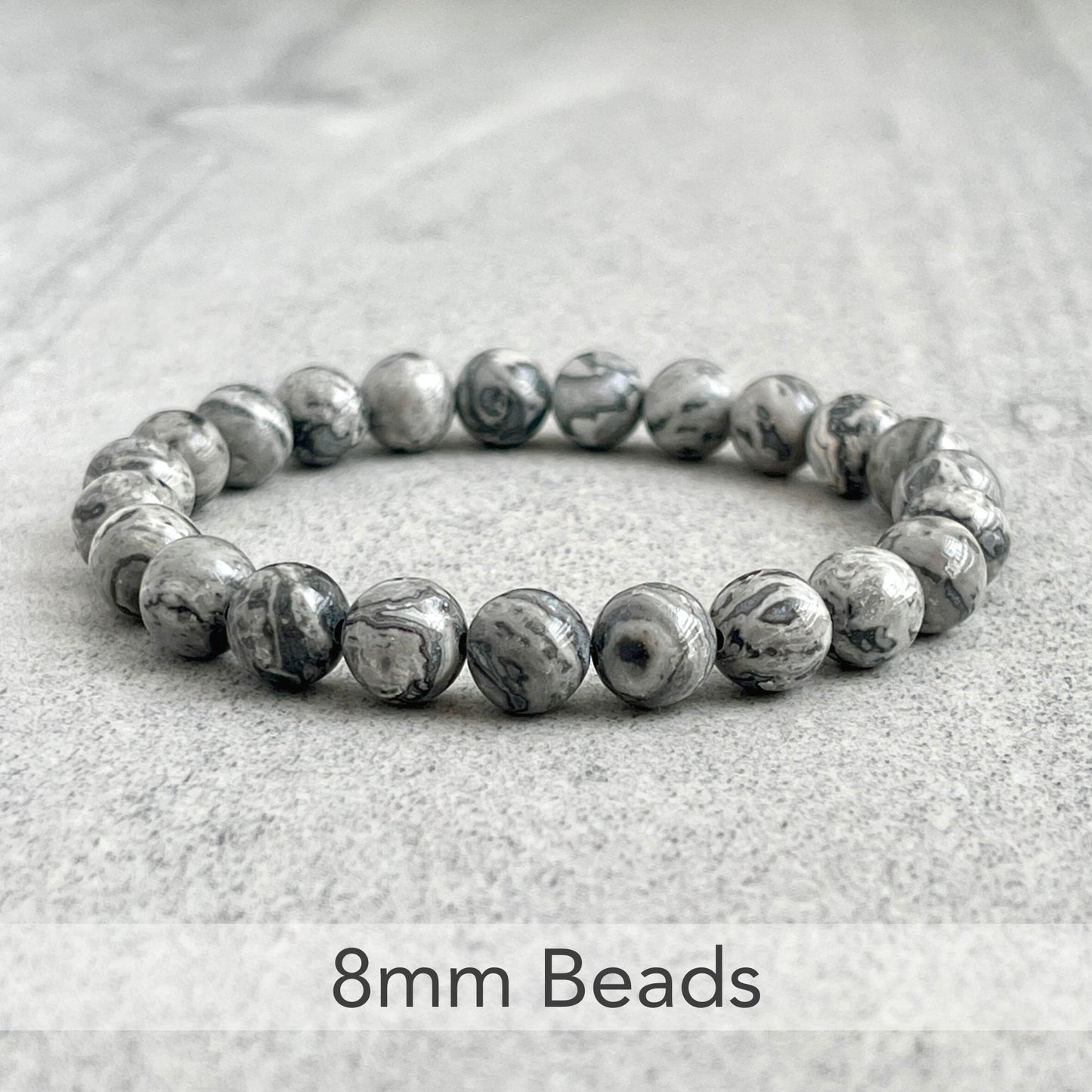 Map Jasper Beaded Bracelet