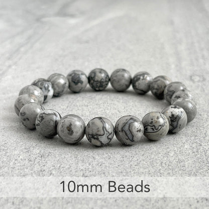 Map Jasper Beaded Bracelet