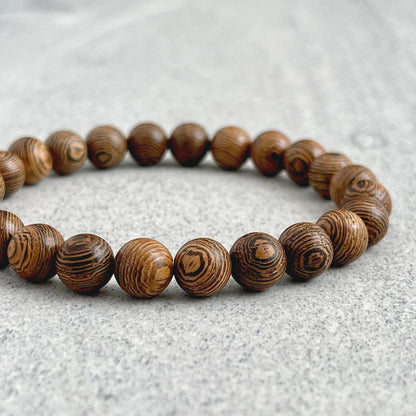 wenge wood beaded bracelet for men