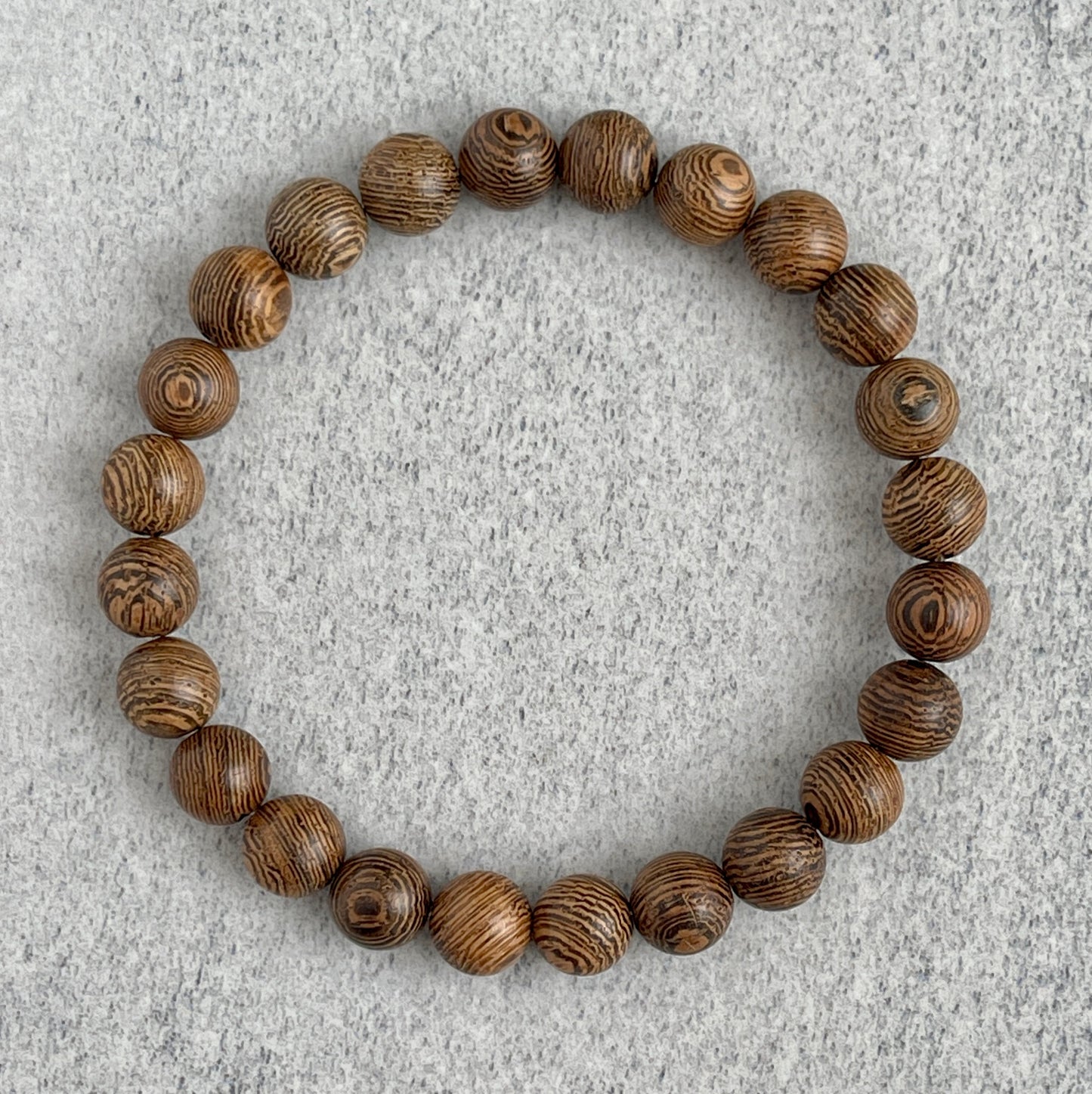 Wenge Wood Beaded Stretch Bracelet