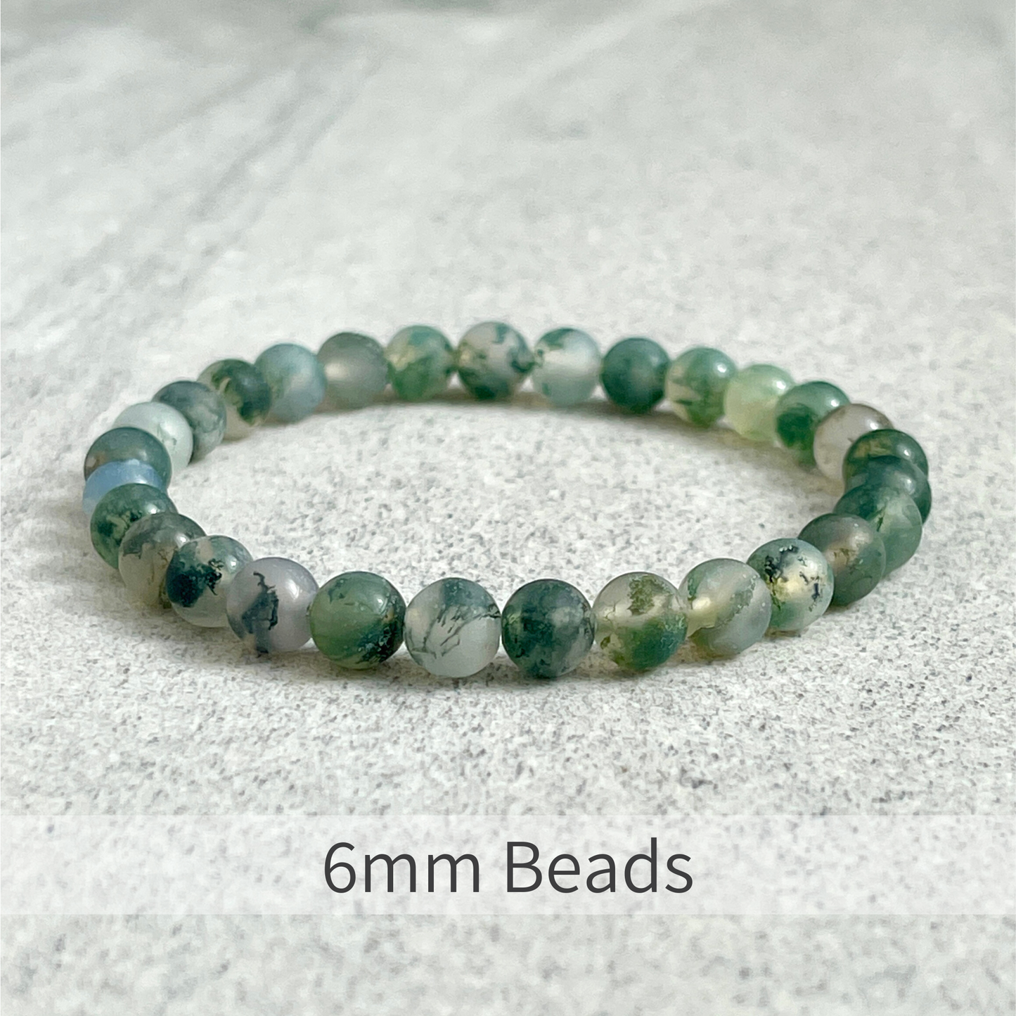 Matte Moss Agate Beaded Bracelet