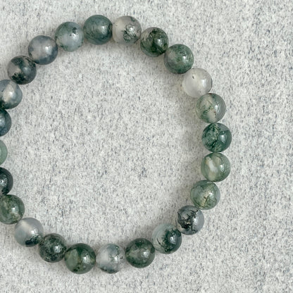 Moss Agate Beaded Bracelet