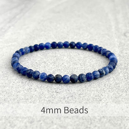 Stylish Matte Sodalite beaded bracelet with charm