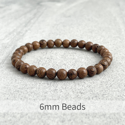 Wenge Wood Beaded Stretch Bracelet