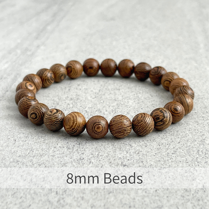 Wenge Wood Beaded Stretch Bracelet