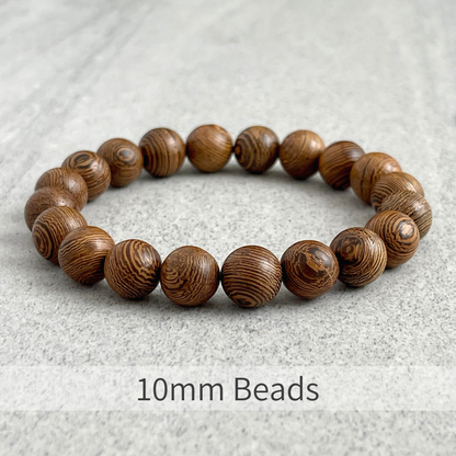 Wenge Wood Beaded Stretch Bracelet