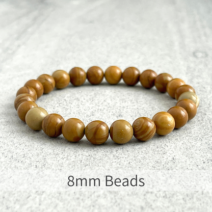 Wood Jasper Beaded Stretch Bracelet