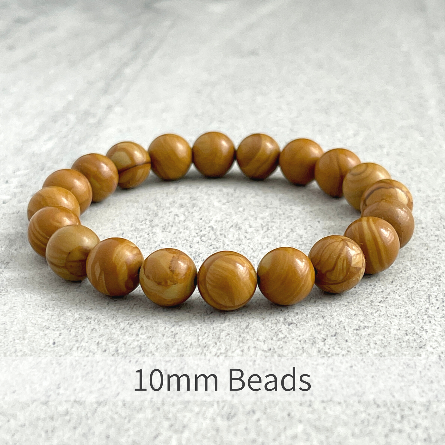 Wood Jasper Beaded Stretch Bracelet