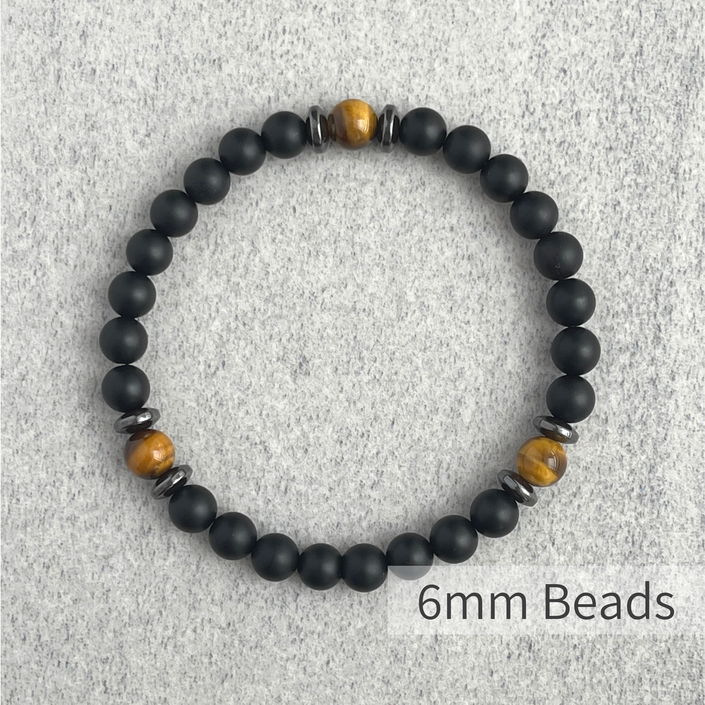 Matte Onyx, Yellow Tiger Eye, with Hematite Bracelet