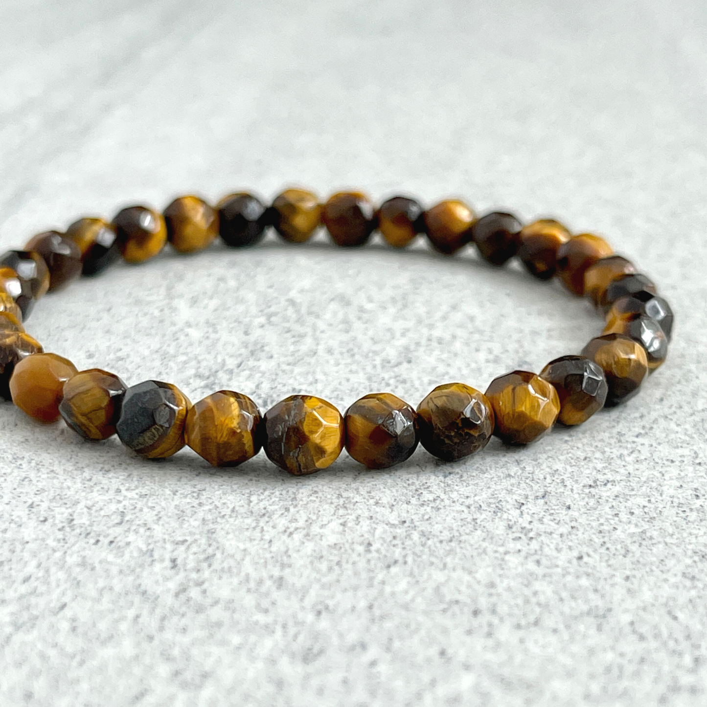 faceted yellow tiger eye beaded bracelet for men