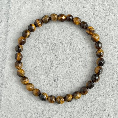 Faceted Yellow Tiger Eye Beaded Bracelet