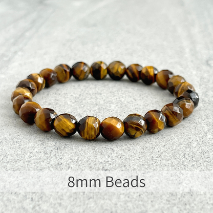 Faceted Yellow Tiger Eye Beaded Bracelet