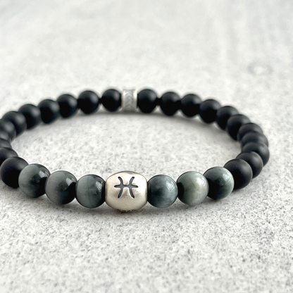 Matte Onyx & Chrysoberyl Zodiac Bracelet