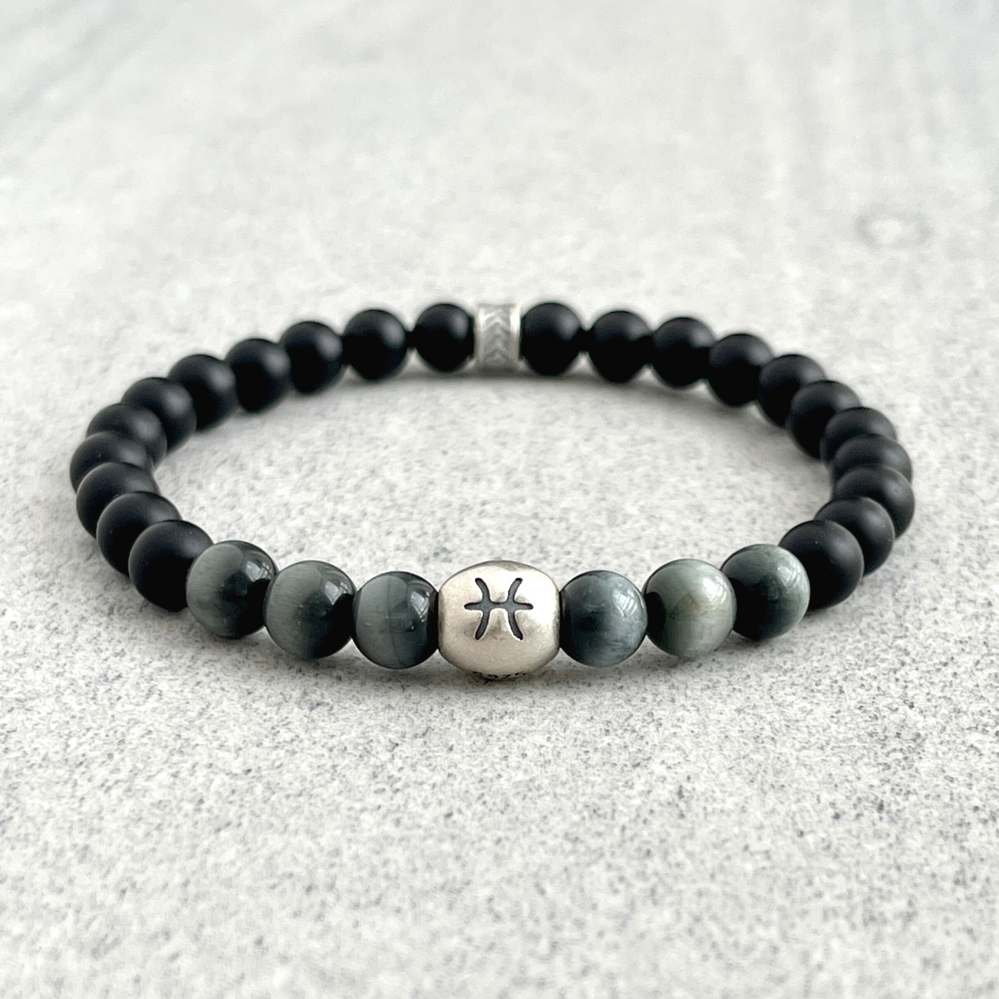 Matte Onyx & Chrysoberyl Zodiac Bracelet