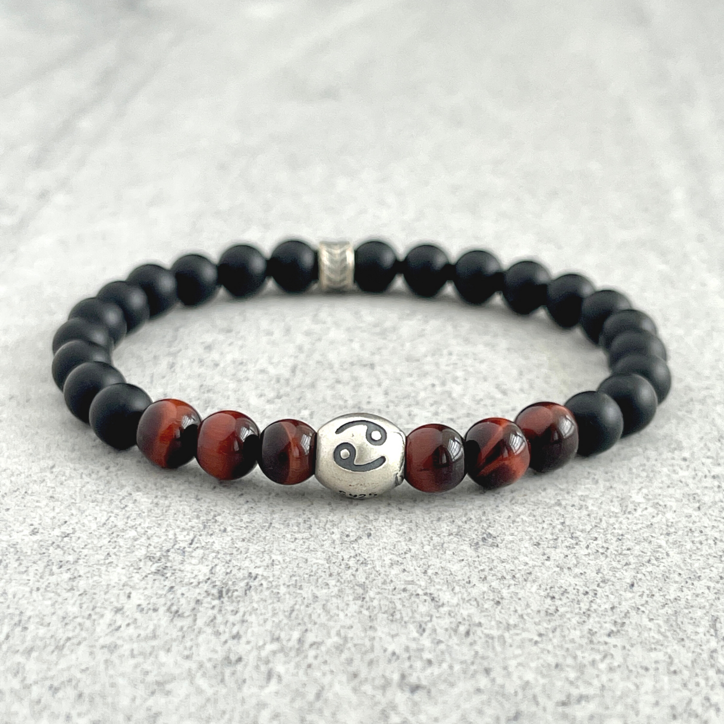 Matte Onyx & Red Tiger Eye Zodiac Bracelet