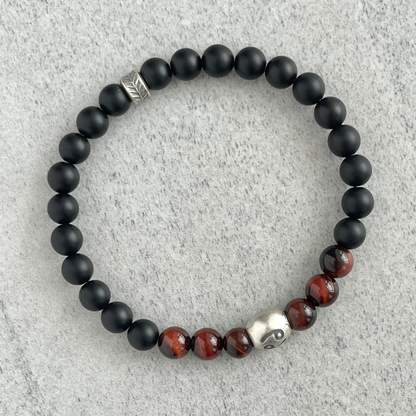 Matte Onyx & Red Tiger Eye Zodiac Bracelet